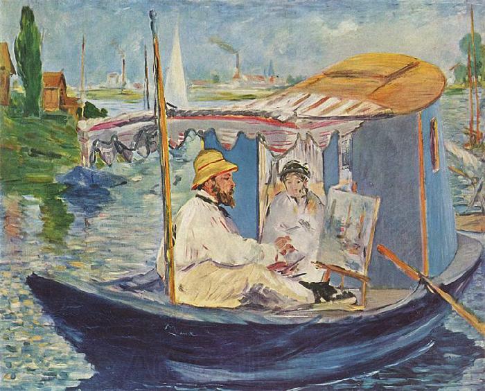 Edouard Manet Claude Monet in seinem Atelier Norge oil painting art